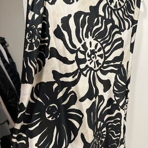 Topshop Black and White Floral Maxi Skirt